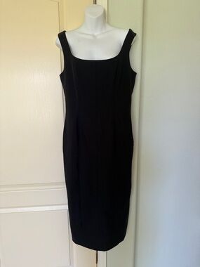 RARE FIND! Christian  Lacroix fitted midi black dress. LBD!